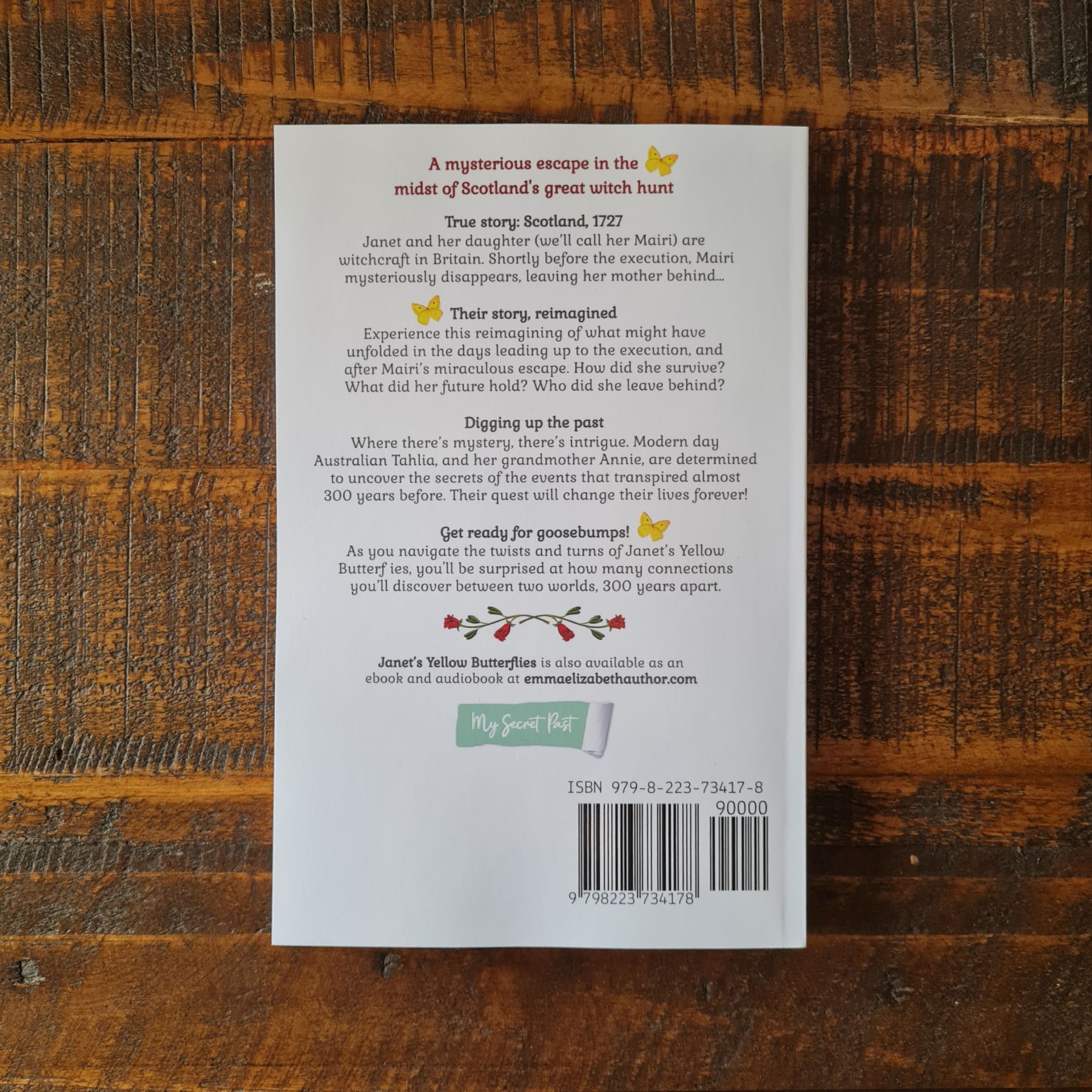 Janet's Yellow Butterflies printed proof - back cover